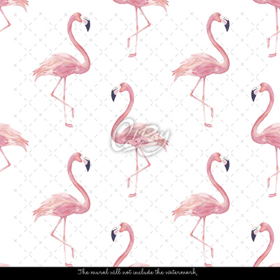 Fotobehang Wereld van flamingo's