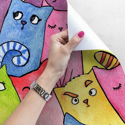 Fotobehang Vrolijke regenboogkatten