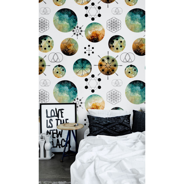 Fotobehang Fabelachtige planeten en geometrie