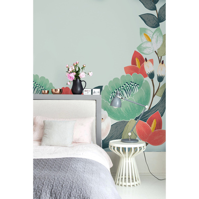 Fotobehang Munt en bloemen