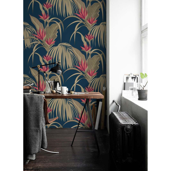 Fotobehang Rust tussen de rode bloemen