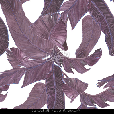 Fotobehang Rusten in de schaduw van bananenbladeren