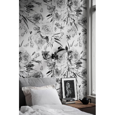 Fotobehang Romantische schets van een roos