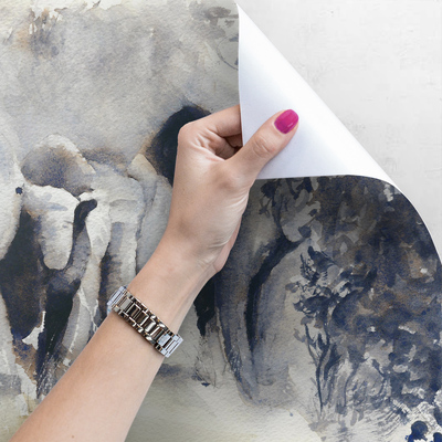 Fotobehang Zwervende olifanten