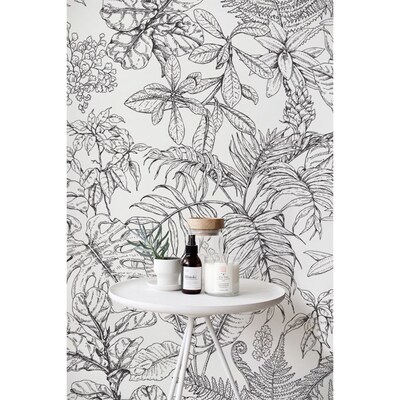 Fotobehang Schets van tropische weelderige vegetatie