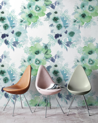 Fotobehang Aquarelbloemen