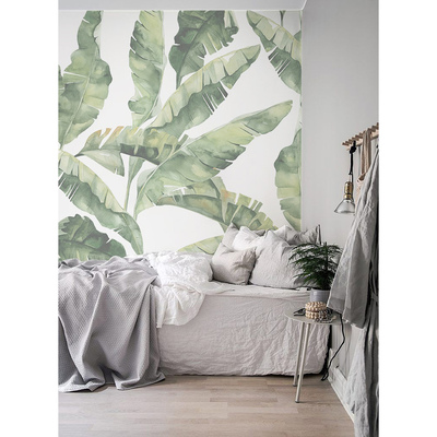 Fotobehang Een moment van rust in de schaduw van een bananenboom