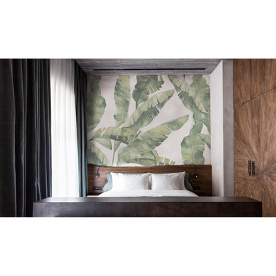 Fotobehang Een moment van rust in de schaduw van een bananenboom