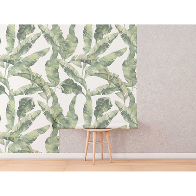 Fotobehang Een moment van rust in de schaduw van een bananenboom