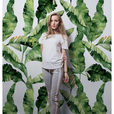 Fotobehang Bananenbladeren in de wind