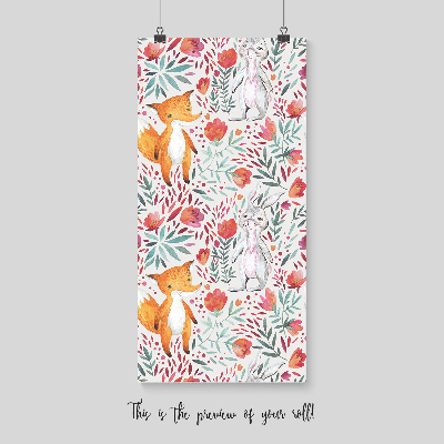 Fotobehang Vossen en konijnen met een vintage tintje