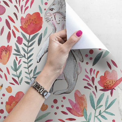 Fotobehang Vossen en konijnen met een vintage tintje