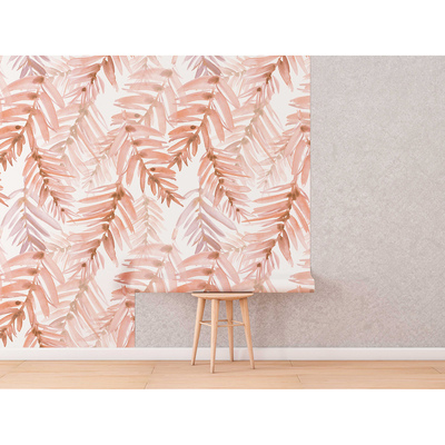 Fotobehang Een springplank tussen pastelkleurige bladeren