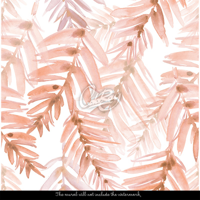 Fotobehang Een springplank tussen pastelkleurige bladeren