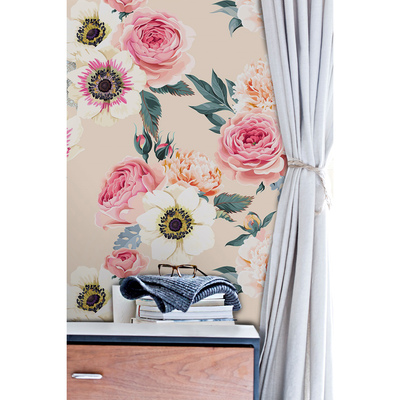 Fotobehang Pastelkleurige bloemendroom