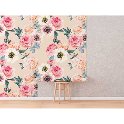 Fotobehang Pastelkleurige bloemendroom