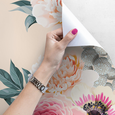 Fotobehang Pastelkleurige bloemendroom