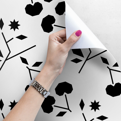 Fotobehang Symmetrische zwarte kersen