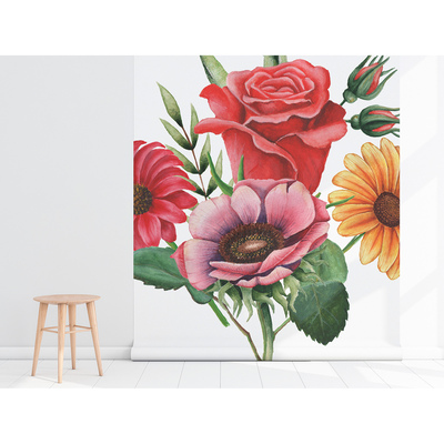 Fotobehang Kleurrijk boeket in de slaapkamer