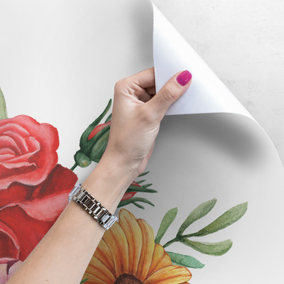 Fotobehang Kleurrijk boeket in de slaapkamer