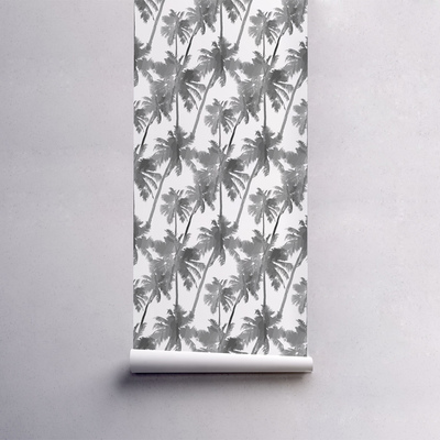 Fotobehang Schaduw van de grijze palmen