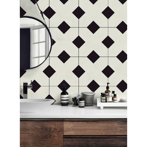 Fotobehang Zwart-witte vierkanten