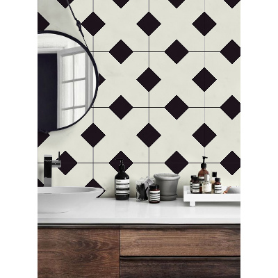 Fotobehang Zwart-witte vierkanten