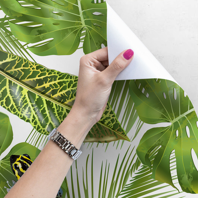 Fotobehang Grote tropische bladeren