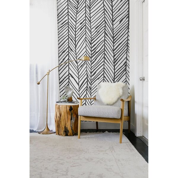 Fotobehang Zwarte schets van planken