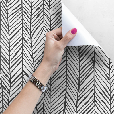 Fotobehang Zwarte schets van planken