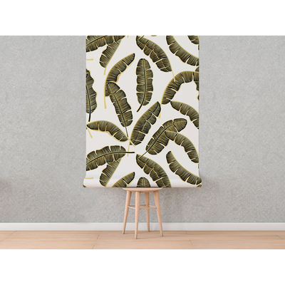 Fotobehang Gouden bananenbladeren