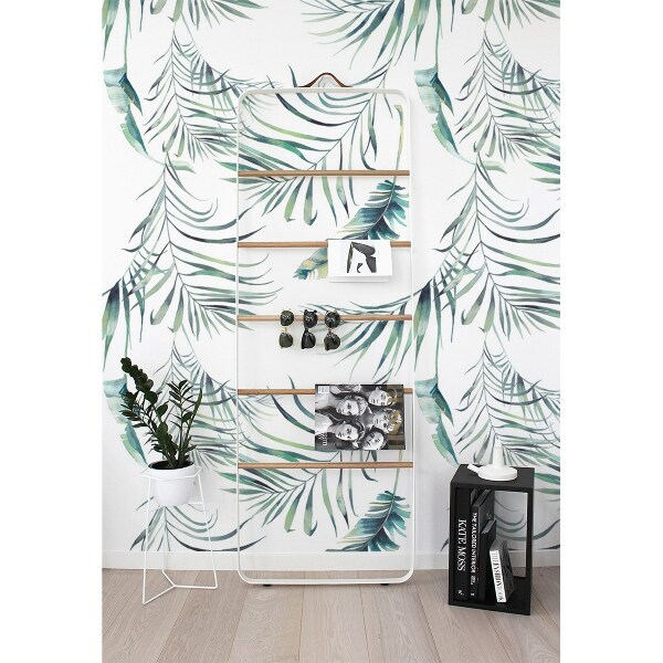 Fotobehang Exotische pastelbladeren