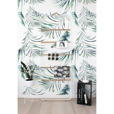 Fotobehang Exotische pastelbladeren