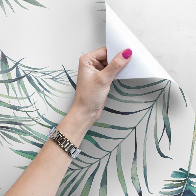 Fotobehang Exotische pastelbladeren