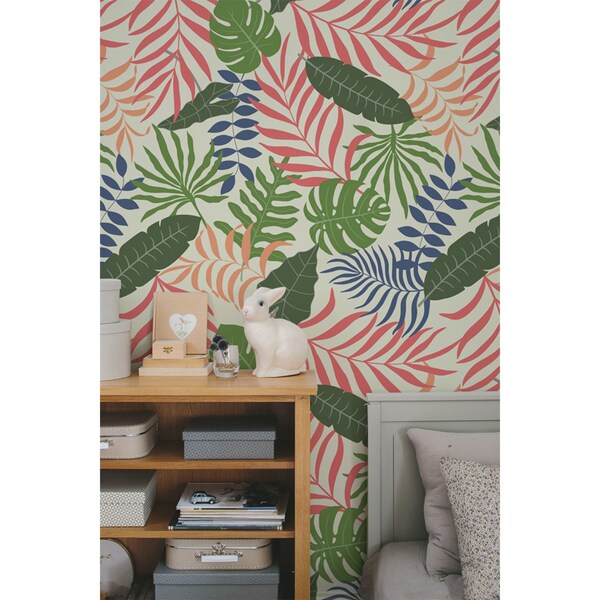 Fotobehang Jungle in pastelkleuren