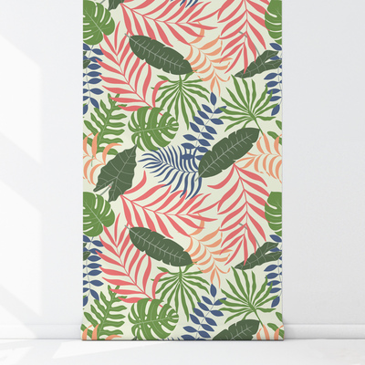 Fotobehang Jungle in pastelkleuren