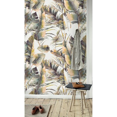 Fotobehang Regenboog bananenbladeren