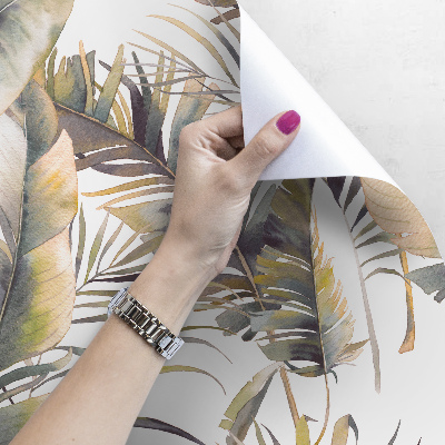 Fotobehang Regenboog bananenbladeren