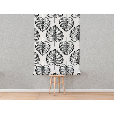 Fotobehang Zwarte Monstera Leaky