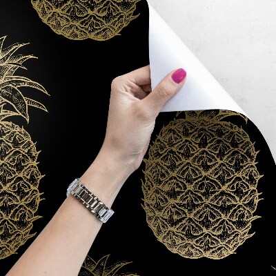 Fotobehang Ananassen in goud