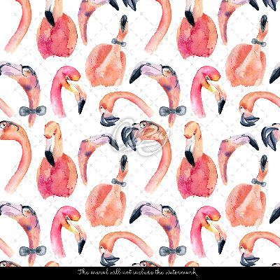 Fotobehang Gekke roze flamingo's