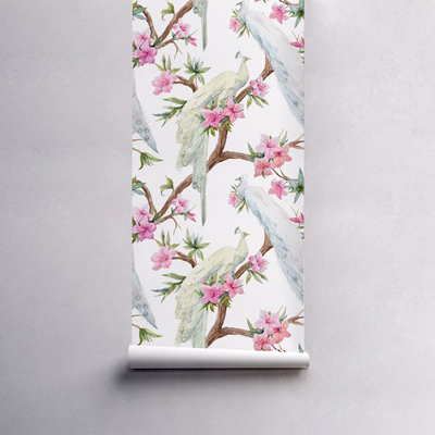 Fotobehang In het koninkrijk van de witte pauwen