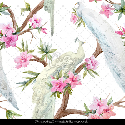 Fotobehang In het koninkrijk van de witte pauwen