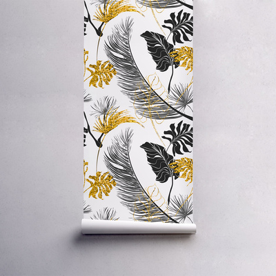 Fotobehang Gouden bladeren