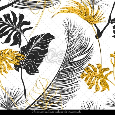 Fotobehang Gouden bladeren