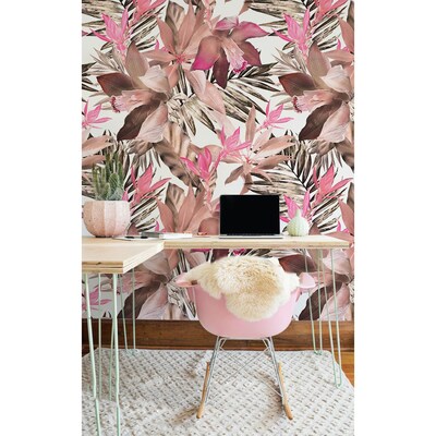 Fotobehang Tropische vegetatie in zoete kleuren