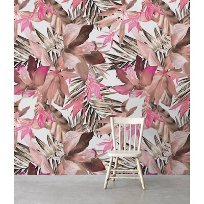 Fotobehang Tropische vegetatie in zoete kleuren