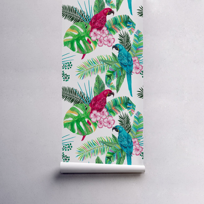 Fotobehang Het papegaaienverhaal