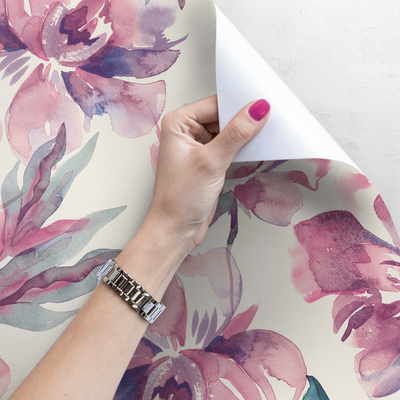 Fotobehang Lila romantische bloemen