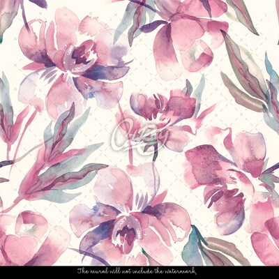 Fotobehang Lila romantische bloemen